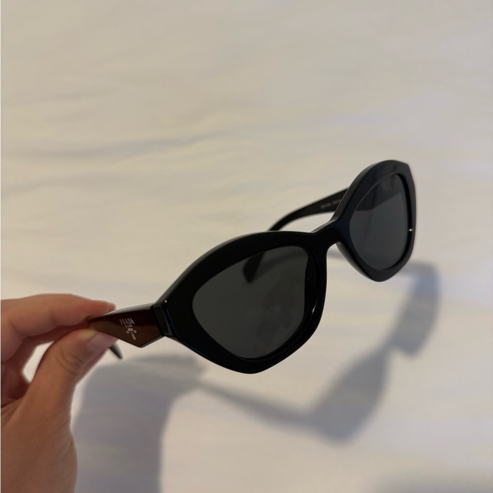 Prada Black Cat-Eye Sunglasses with Black Case - Picture 2 of 3